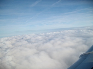 Viewed from Aircraft window in full flight "The Skies"